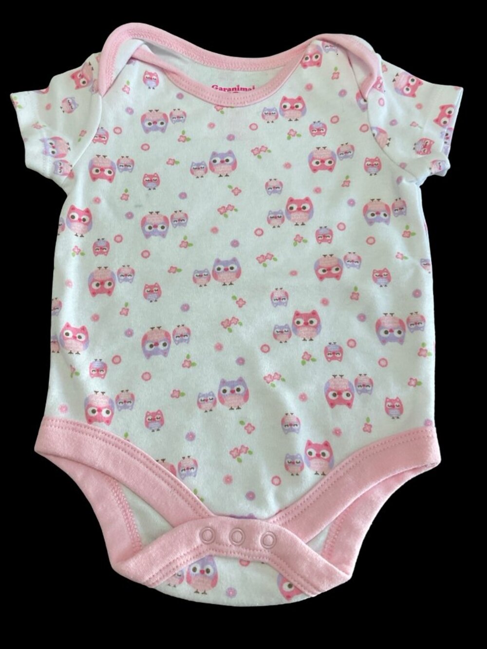 👣 10/$25 - White Pink Owl Print Onesie